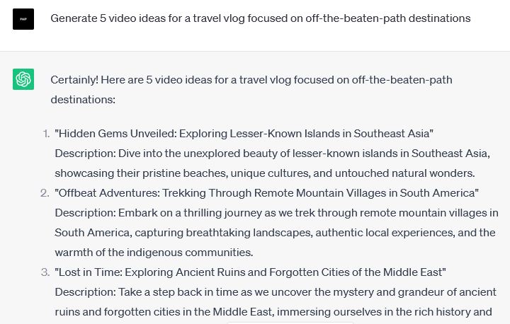 Generate 5 video ideas for a travel vlog focused on off-the-beaten-path destinations.
